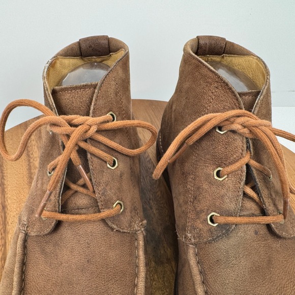 UGG Mens Suede Leather Moc Toe Chukka Ankle Boots 9.5 Casual Lace Up Brown - Picture 4 of 16